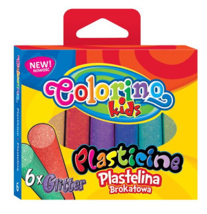 Plastelina brokatowa 6 kolorów - Colorino Kids