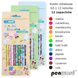 Kredki ołówkowe zapachowe 12kol. KZ-1 Cena za 1szt