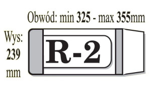 Okładka książkowa reg.R-2 wys. 239mm x obw. 325mm - 355mm p50 IKS, cena za