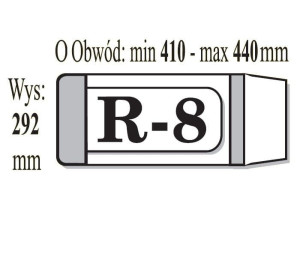 Okładka książkowa reg.R-8 wys. 292mm x obw. 410mm - 440mm p50 IKS cena za 1