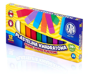 Plastelina 12 kolorów kwadratowa ASTRA