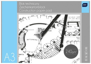 Blok techniczny A3 10k Premium 240g p10 INTERDRUK mix cena za 1szt