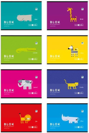 Blok rysunkowy A4 20k B&B KIDS p10 INTERDRUK mix cena za 1szt