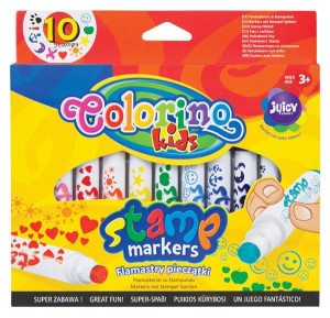 Flamastry z pieczątkami 10 kolorów - Colorino Kids