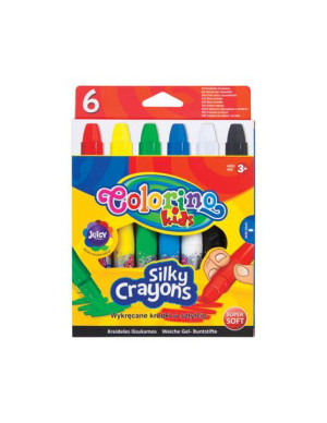 Kredki żelowe wykręcane w sztyfcie 6kol COLORINO