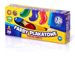Farby plakatowe 8 kolorów ASTRA