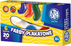 Farby plakatowe 6 kolorów ASTRA