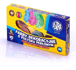 Farby plakatowe 6kol 10ml perłowe ASTRA