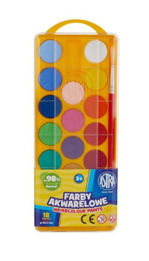Farby akwarelowe 18 kolorów ASTRA