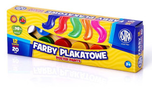Farby plakatowe 12kol 20ml ASTRA