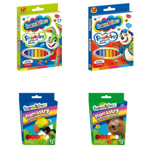 Flamastry, 12 kolorów BAMBINO