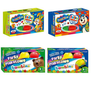 Farby plakatowe 20ml, 6 kolorów BAMBINO