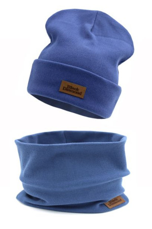 Komplet Dziecięcy Czapka Komin Tuba Golf Ciemny Jeans 2-6 lat