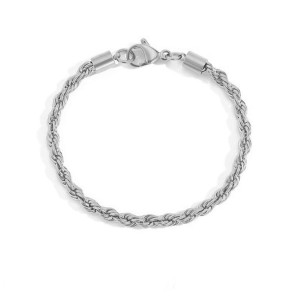 Bransoletka Srebrna "twist" Stal Chirurgiczna Kordel