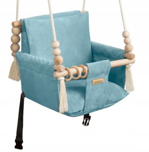 Kidaboo Huśtawka dla dziecka Velvet BŁĘKIT do domu