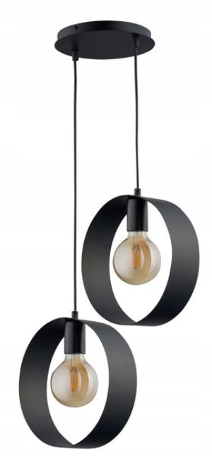 Czarna Lampa Wisząca 2 Obręcze Na Kole Happy Sigma