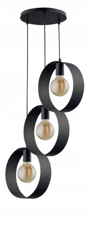Czarna Lampa Wisząca 3 Obręcze Na Kole Happy Sigma