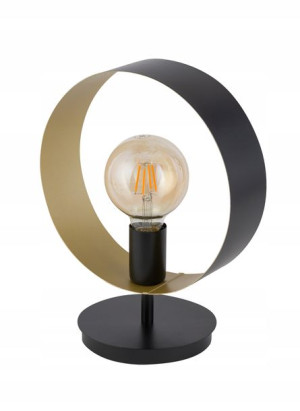 Czarno-Złota Lampka Nocna Obręcz Happy Sigma