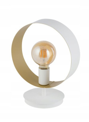 Biało-Złota Lampka Nocna Obręcz Happy Sigma
