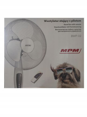 Wentylator stojący z pilotem MPM biały