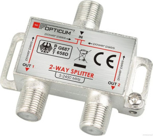 Rozgałęźnik 1/2 splitter SAT DVB-T2 4k OPTICUM