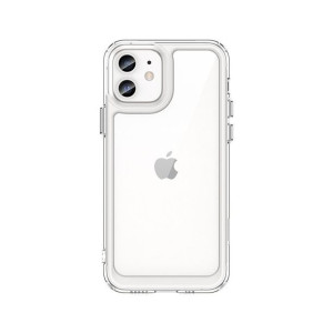 Etui Outer Braders sztywny pokrowiec z żelową ramką do iPhone 12 przezroczy