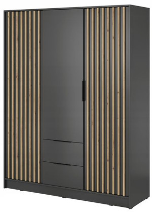 Szafa z lamelami 155 cm NIKO 2 grafit artisan