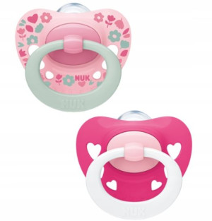 NUK SMOCZEK 18-36m SIGNATURE silikon 2 SZT różowy