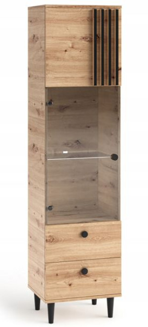 Witryna wysoka LOFT lamele Dąb Artisan LEO 5