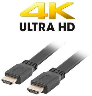 Kabel HDMI płaski V2.0 4K 1,8m czarny LANBERG
