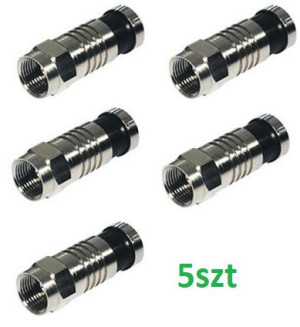 Wtyk antenowy F kompresyjny 7-7,5mm 5szt