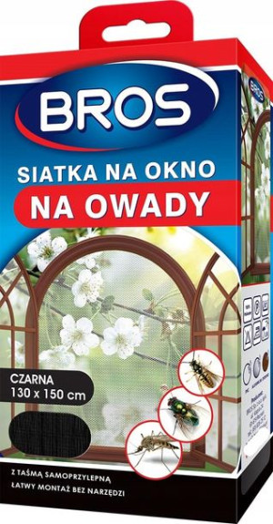 Siatka Moskitiera Na Okno Czarna 130x150cm Bros