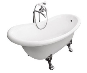 BESCO OTYLIA wanna wolnostojąca Retro 160x77cm biała nogi czarne WKO-160W+C