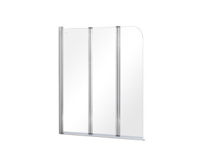 BESCO PRIME 3 Parawan nawannowy 120x140cm, szkło przejrzyste/chrom