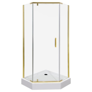 KERRA KORA 90 GOLD kabina natryskowa pentagonalna 90x90x195cm szkło transp/