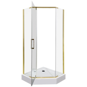 KERRA KORA 90 GOLD kabina natryskowa pentagonalna 90x90x195cm szkło transp/