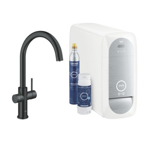 GROHE BLUE HOME zestaw startowy z wylewką w kształcie Velvet Black C 31455K