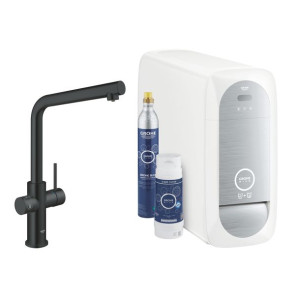 GROHE BLUE HOME zestaw startowy z wylewką w kształcie L Velvet Black 31454K