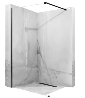 REA AERO BLACK 80 ścianka prysznicowa typu WALK-IN 80cm szkło transparentne