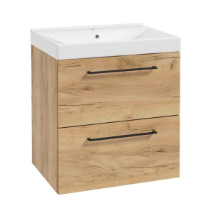 DEFTRANS VESPER D60 zestaw szafka z umywalką 60x45cm złoty dąb 001-D-06021+
