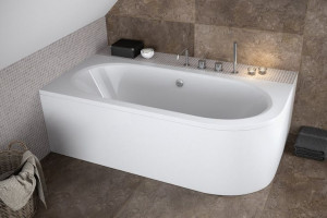 BESCO AVITA 160X75cm wanna akrylowa asymetryczna lewa +SYFON