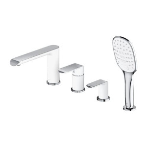 OMNIRES SACRAMENTO Bateria wannowa 4-otworowa, chrom/biały SC2332CRB