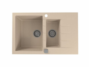 ALVEUS CADIT 70 Zlewozmywak prostokątny 2-komorowy 79x50cm, piskowy 1131358