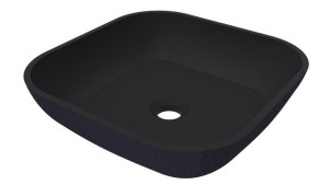 LIVIT SLATE BOWL umywalka nablatowa konglomerat 38x38cm kwadrat czarna mat