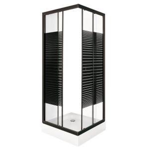 KERRA PICO BLACK STR kabina prysznicowa z brodzikiem kwadratowa 80x80x190cm