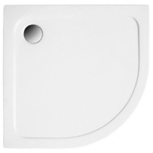 POLIMAT STANDARD Brodzik półokrągly 80x80x2cm akrylowy, biały zintegrowany