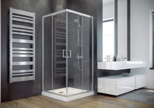 BESCO MODERN Kabina prysznicowa kwadratowa 80x80x185cm, szkło przejrzyste,