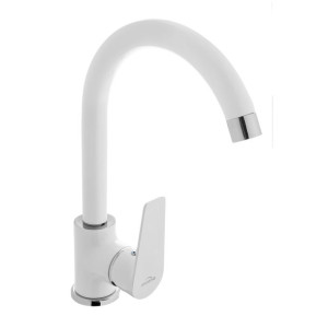 INVENA DOKOS Bateria zlewozmywakowa z wylewką L, biały/chrom BZ-19-002