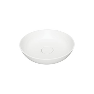 OMNIRES SILK umywalka nablatowa okrągła 40cm konglomerat biała SILKR400BP