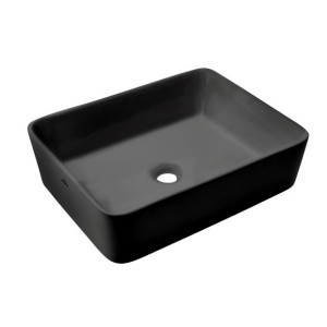 INVENA NYKS BLACK umywalka nablatowa 48X37cm ceramiczna czarna CE-11-005